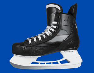 Modern Hockey Ice Skates Side View with Sharp Blade Detail, Clean Studio Look, PNG