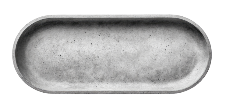 Light gray concrete oval tray
