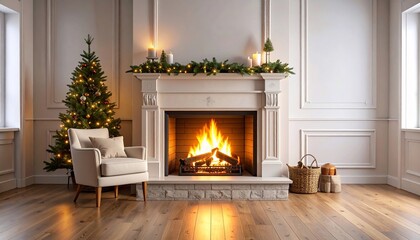 Cozy Christmas Fireplace Scene: A Warm and Inviting Holiday Interior