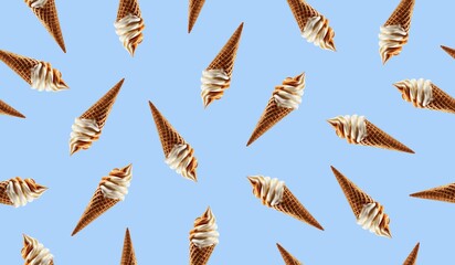 Ice cream seamless pattern background