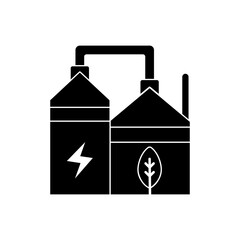 Obraz premium biogas plant line icon. eco industry, environment and alternative energy symbol.