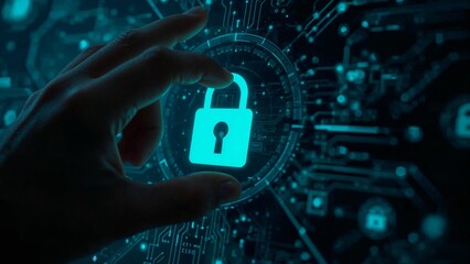 hand with binary code