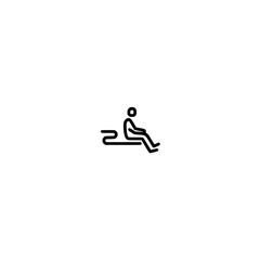 Sitting Person Icon in Flat Design Style for Public Space Signage and User Interface Illustration