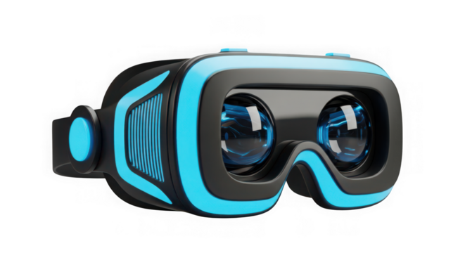 Ai generated image of virtual reality headset isolated on transparent background