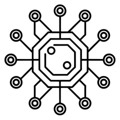 Smart Technology Icon – Minimalist Line Art Vector Design for Digital & AI Concepts