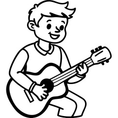 Boy playing guitar, Boy with guitar