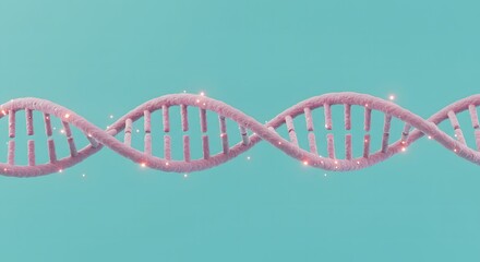 Futuristic DNA Helix with Illuminated Nodes Representing Biology, Genetics, Science Research, and Medical Tech
