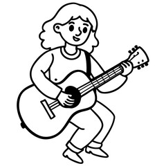 Girl playing guitar, girl with guitar