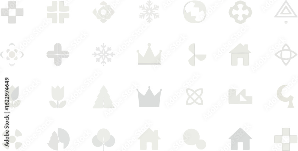 Aufkleber vector art of vector illustration of a variety of minimal and simple icons for user interface design