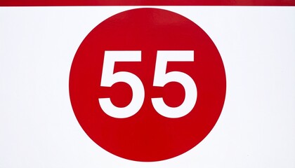 number 55 on white background