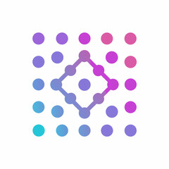 Abstract Tech Logo with Gradient Dots.