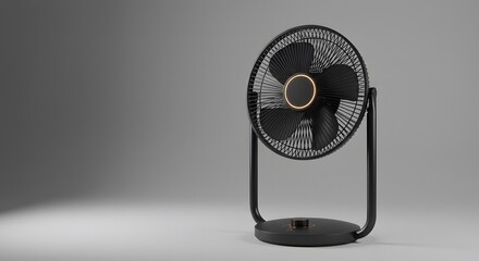 Minimalist Electric Fan with Glowing Controls Cooling Technology Concept for Home Comfort and Air Circulation