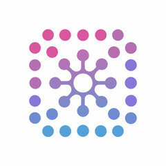 Abstract Tech Logo with Gradient Dots.