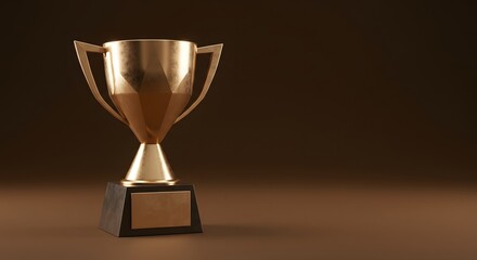 Minimalist Geometric Trophy Design Achievement and Success Concept for Awards Ceremonies and Business Accomplishments