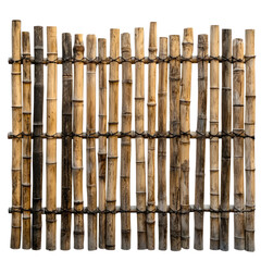 A bamboo fence, offering privacy with a natural look. full length isolate on transparent background