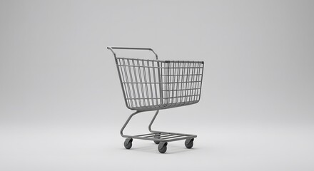 Minimalist Wire Frame Shopping Cart E-commerce and Online Retail Concept for Digital Storefronts and Web Marketplaces