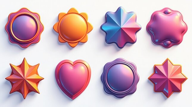 Colorful abstract shapes and icons geometric