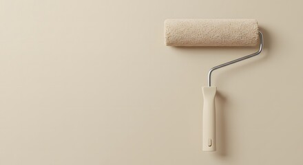 Simplified Paint Roller with Textured Sleeve Renovation and Creativity Concept for DIY Home Improvement Projects