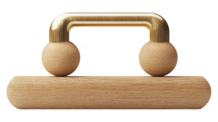 Unique transparent object combining wood and metal design elements for modern decor