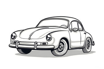 Classic Vehicle Illustration Isolated on White Background