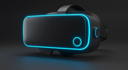 Streamlined VR Headset with Glowing Interface Virtual Reality Technology Concept for Gaming and Digital Immersion