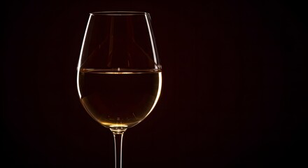 Simple Wine Glass with Illuminated Liquid Symbolizing Fine Dining, Elegance, and Luxury Events