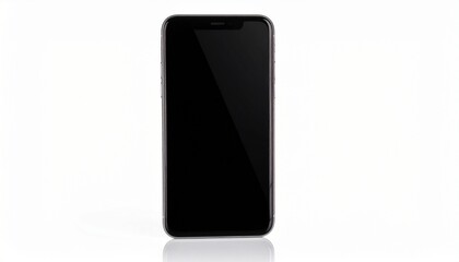 black smartphone isolated on white background