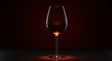 Minimalist Wine Glass with Glowing Liquid Fine Dining and Elegance Concept for Restaurants and Luxury Events