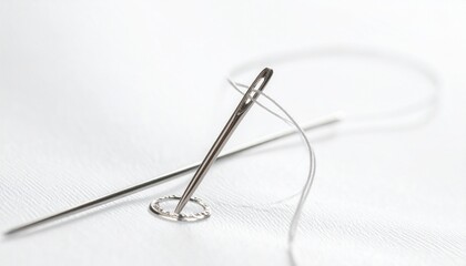needle on white background 