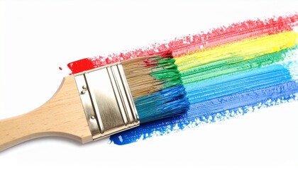 paint brushes on white background