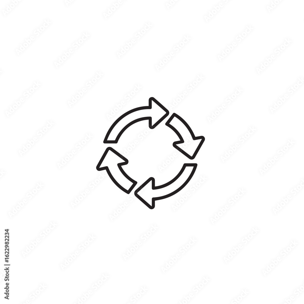 Aufkleber vector art of four circular arrows indicating a continuous cycle or process
