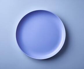 Blue plate for food. Empty plate with space for copying.