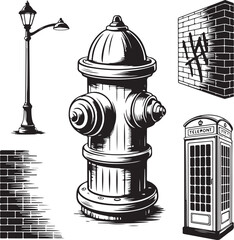 Vector illustration of a vintage kerosene lamp isolated on a white background