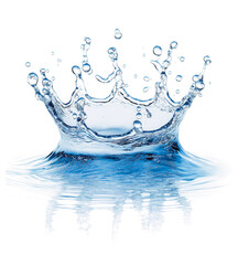 Blue water splash or wave splash isolated on transparent background png .generated ai	