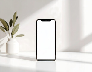 Blank white smartphone