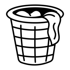 A hand drawn style icon showing laundry basket
