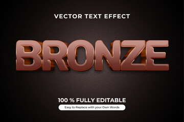 Bronze Metallic Vector Text Effect Design ideal for professional titles, logos, and posters.