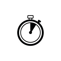 Vector art of simple outline icon of a stopwatch isolated on white background
