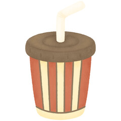 Paper cup with straw 
