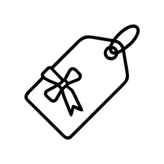 Minimalist Bow Gift Tag Vector Icon - SVG File