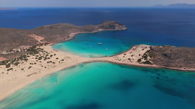 Greece Peloponnese Elafonisos Island Simos Beach Drone Footage