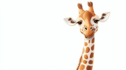 Obraz premium Close-up of a friendly giraffe's face.