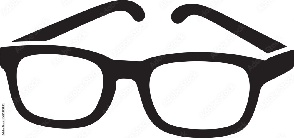 Poster stylish eyeglasses vector illustration for vision correction and reading with transparent backdrop