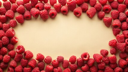Obraz premium A Bountiful Frame of Fresh Raspberries, Perfect for Culinary or Health-Related Designs
