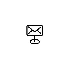 Vector Icon of Standing Envelope with TV Shape for Innovative Email Display and Digital Broadcast Concept