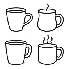 Obraz premium black vector various Coffee Mug Silhouette 