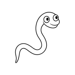 Fototapeta premium earthworm-head-on-white-background