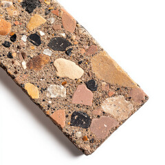 Terrazzo tile with natural stone and pebble aggregate