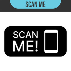 Scan qr code. Scan QR code flat icon with phone. Qr Code template for mobile app, payment and discounts. Barcode. Mobile payment and quick response codes. Scan me with smartphone. Vector illustration 