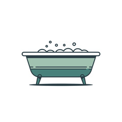 Vintage Clawfoot Bathtub with Bubbles Illustration for Relaxation and Self Care Concepts Graphic Element